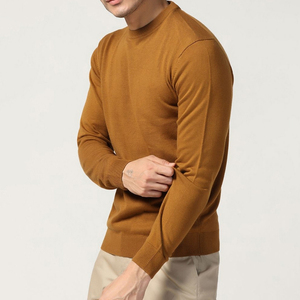 T-shirt décontracté pour homme à col montant, coupe oversize, couleur unie, 100 % coton, écologique, production en gros - Product Image 6