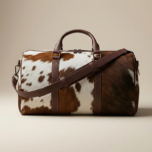 Wholesale genuine cowhide leather hair on travel <b>bags</b> custom logo supplier OEM premium fashion luggage <b>bag</b> for sale in low price - Product Image 2