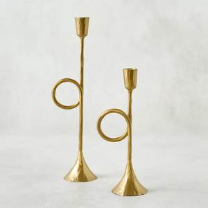 Elegant Gold Candle Holder Minimalist Modern Arch Design Metal Decorative Tabletop for Home Dining Living Room Use - Product Image 5