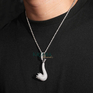 Pendentif Couronne en Argent 925 Plaqué Rhodium avec Diamant de Laboratoire, Bijou Hip-Hop pour Homme, Idéal au Quotidien - Product Image 4