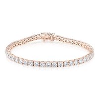 Bracelet tennis en or massif 18 carats avec diamants de laboratoire 7,3 carats taille brillant certifié IGI plaqué rhodium bijoux de luxe unisexe