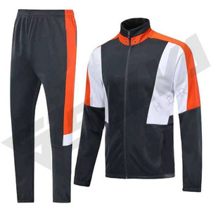 Men's Color Blocking Track Suit Set Knitted Polyester Sporty Jacket And Pants With Stand Collar Autumn Wear - Product Image 4