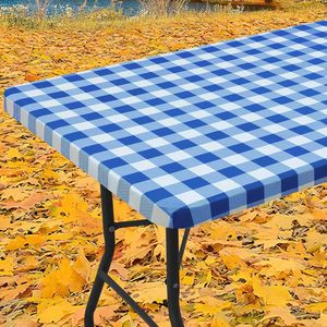 Tovaglia Rettangolare Impermeabile in Vinile Elasticizzato con Retro in Flanella, Motivo Buffalo Plaid, Tappetino da Picnic per Sala da Pranzo - Product Image 2