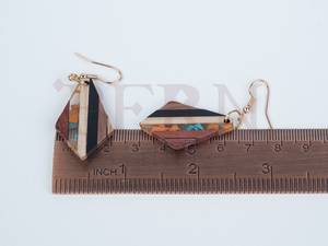 Pendientes de Resina y Madera Pulida Hechos a Mano, Coloridos, Ligeros, Joyería de Diseño Antiguo, Imitación, para Regalos de Boda - Product Image 2