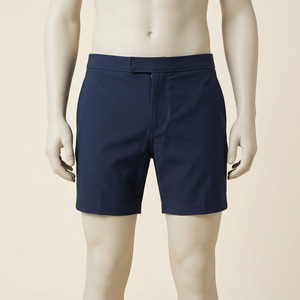 Men's Navy Blue Solid Board Shorts Mid Waist Drawstring Closure Quick Dry Windproof Breathable Waterproof Pockets OEM Service - Product Image 4