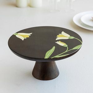 Support à gâteau en bois artisanal rond, présentoir à dessert par Aqudus Saleem, modèle Aq145, pour table de fête, décoration de cuisine - Product Image 3