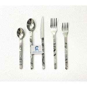 Ensemble de couverts 5 pièces en acier 304 avec manche ABS et manche en bois, vaisselle de table, ustensiles de service, modèle 2026, vente chaude - Product Image 2