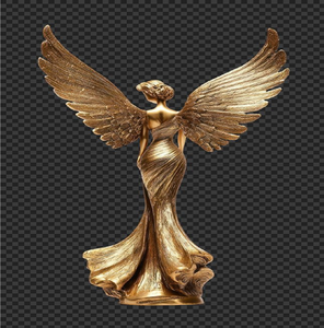 Impresionante estatua clásica de la Victoria con alas, de latón, que aporta una majestuosa belleza histórica a la decoración del hogar, disponible a precios de mayorista. - Product Image 2