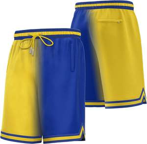 Shorts de basket-ball pour hommes en mesh athlétique 100% polyester avec poches zippées, légers et à séchage rapide - Product Image 1