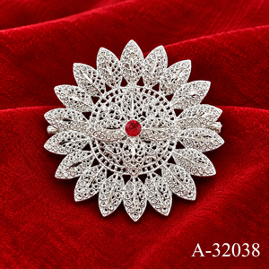 MOLL JEWELLERS Broche de Flor Chapado en Oro para Mujer, Joyería de Boda, Broches de Aleación de Zinc con Engaste de Zirconia A-32038 - Product Image 1