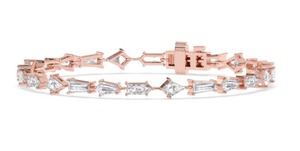 Pulsera de Oro Rosa de 9K Premium con Diamantes de Corte Geométrico Creados en Laboratorio, 6.32 CTW - Product Image 2
