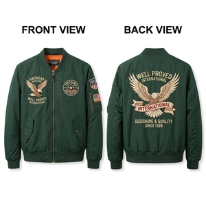 Chaqueta Universitaria Personalizada para Hombre, Color Azul Cielo, Satén, 300 GSM, Logotipo Bordado con Cristales de Imitación, Estilo Bomber - Product Image 3