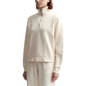 <b>Women's</b> <b>Half</b>-<b>Zip</b> <b>Sweatshirt</b> Set Regular Fit Knitted Cotton Casual Autumn Wear Solid Color Turn-Down Collar - Product Image 5