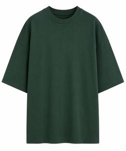 T-shirt décontracté pour homme, coupe ample, manches classiques, col rond, 100 % coton, tissu tricoté, anti-plis, respirant, longueur longue, personnalisable - Product Image 1