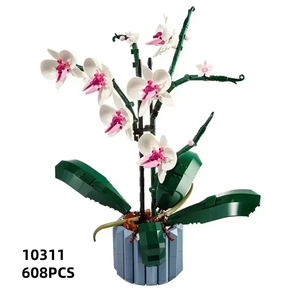 10311 Ramo de Orquídeas, Bloques de Construcción Decorativos, Modelo de Planta, Regalo Navideño, 608 Piezas, Ladrillos, Juguete Educativo para Niños - Product Image 1