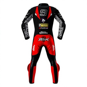 ชุดแข่งรถมอเตอร์ไซค์ Danilo Petrucci WSBK Rucati 1 ชิ้น ทำจากหนังวัว/หนังจิงโจ้ สำหรับขับขี่บนสนาม/ขี่มอเตอร์ไซค์  ชุดจั๊มสูทหนังสำหรับนักขี่มอเตอร์ไซค์/ชุดขับขี่ มาตรฐาน CE ระดับ 2 - Product Image 2