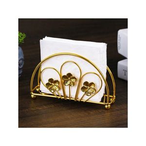 Support de serviettes en métal doré moderne, porte-mouchoirs en fil métallique, distributeur de papier, décoration pour la cuisine, la table à manger, l'hôtel, le restaurant - Product Image 1