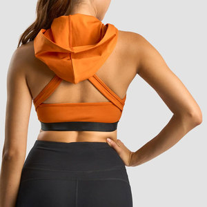 Soutien-gorge de sport à capuche croisé pour femme, design décontracté, idéal pour la course en extérieur, vêtement d'été de haute qualité, anti-boulochage, collection Activewear - Product Image 5