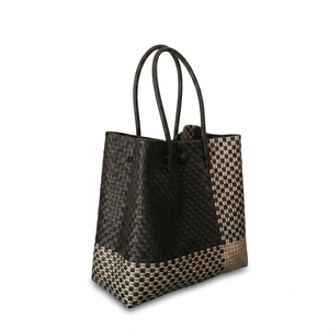 Best Seller Elegant Unique Handmade Women's Woven <b>Tote</b> Bag Premium <b>Plastic</b> Recycled Material Origin From Indonesia - Product Image 2