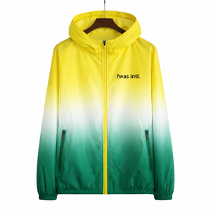 Chaqueta cortavientos de nailon con capucha y degradado, de alta calidad, para hombre, impermeable, para ciclismo, entrenamiento al aire libre. - Product Image 6