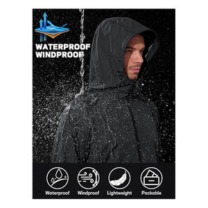Men's Rain <b>Jacket</b> Windbreaker <b>Waterproof</b> <b>Jacket</b> Raincoat for Cycling Running Hiking Outdoor Gear Hooded <b>Lightweight</b> <b>Packable</b> - Product Image 4
