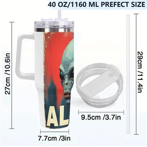 Gobelet isotherme personnalisé 40 oz, design Alien, en acier inoxydable, mug de voyage - Product Image 4
