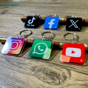 Porte-clés en acrylique transparent programmable NFC de qualité supérieure pour les réseaux sociaux - Product Image 1