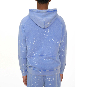 Chándal vintage para hombre con sudadera desgastada, pantalones acampanados, cremallera, bordado sólido, efecto descolorido por el sol y técnica de estampado con lavado ácido - Product Image 4