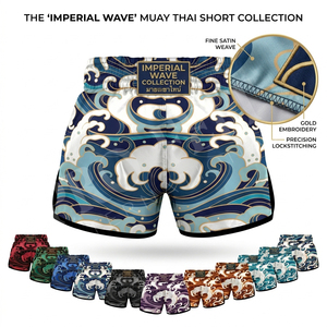 Shorts de Muay Thai personnalisés Pro Felt pour hommes, en polyester satiné, pour arts martiaux, entraînement de kickboxing, vêtements de sport - Product Image 1
