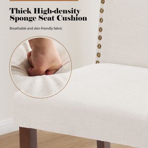 เก้าอี้รับประทานอาหารแบบไม่มีแขนที่ทันสมัยชุดผ้าหุ้มเบาะสีเบจ2ชิ้น - Product Image 2