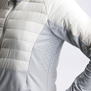 Chaqueta de esquí impermeable y aislante para mujer, con bloques de color, 220g, cuello alto, cierre de cremallera, cortavientos, forro polar sintético - Product Image 5