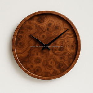 Horloge en bois ronde avec logo personnalisé | Horloge murale en bois personnalisée pour cadeaux et commandes OEM - Product Image 3