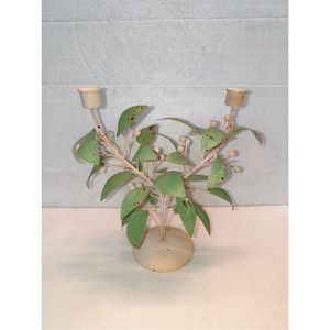 Metal Leaf <b>Candle</b> Holder Decorative Iron Floral Taper Candelabra <b>Eucalyptus</b> Leaf Tree <b>Candle</b> Stand for Table Wedding Home Decor - Product Image 1
