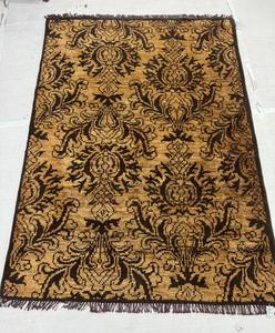 Alfombra de Yute Estampada a Mano, Alfombra de Fibra Natural con Diseño Floral Vintage, Alfombra Boho para Sala de Estar o Dormitorio, Tamaño Personalizado - Product Image 4