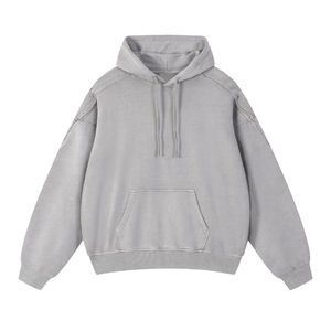 Corporate Apparel Solutions Snow Washed <b>Tape</b> Raw <b>Edge</b> Hoodie Men's Cotton Polyester Fleece Fabric French Terry Casual - Product Image 3