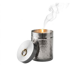 Handcrafted Scented Soy <b>Candle</b> in Silver Hammered Metal Jar with Lid Luxury Home Decoration <b>Candle</b> Jar In Factory Priced - Product Image 3