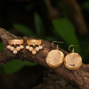 Matte Gold Hair Accessories Earrings - Product Image 3