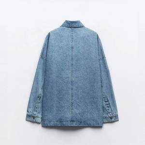 คอลเลคชั่นฤดูหนาว ฤดูใบไม้ร่วง ฤดูใบไม้ผลิ เสื้อแจ็คเก็ตเดนิม ดีไซน์เนอร์ ผ้าฝ้าย โอเวอร์ไซส์ ซิป ลายลูกไม้ พิมพ์ลายเพชร สตรีทแวร์ วินเทจ สำหรับผู้ชาย - Product Image 3