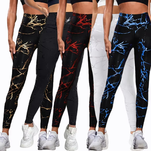 Hot Sale Polyester Stretchy Yoga Pants Drawstring Women Sports Gym Yoga Wear Digital Printing High Waist <b>Tights</b> Woman Leggings - Product Image 3