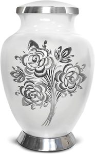 Antique Co White Color Modern Design <b>Large</b> Metal Cremation <b>Urn</b> 3.5 L Capacity Handmade Washable Printing Business <b>Urns</b> - Product Image 2