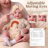 Poupée Reborn réaliste Babeside 17 pouces Sunny, corps en vinyle et tissu, yeux rotatifs, bébé souriant, nouveau-né réaliste