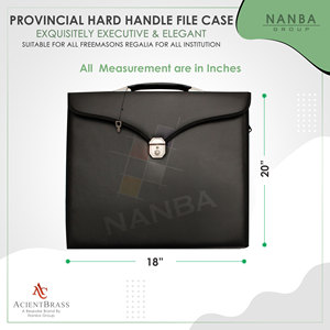 Estuche para Archivos Masónico Provincial, Forma Cuadrada, Imitación Piel, con Asa Resistente |   Bolsa de Transporte para Portafolio de Arte, Negra, Alta Calidad - Product Image 3