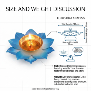 Handcrafted Azure Lotus Brass Diya Decorative Pure Lamp Traditional Indian Pooja Article Festival Home Decor Wholesale Suppliers - Product Image 6