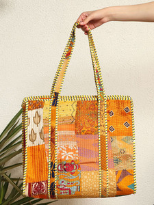 Premium Multicolor Cotton Tote Bag with Floral Print Bohemian Style <b>Summer</b> Casual Zipper Shopping <b>Handbag</b> for Women And Girls - Product Image 1