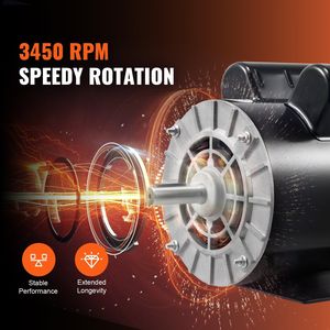 มอเตอร์ไฟฟ้า3HP 230V 15แอมป์3450รอบต่อนาที56เฟรม5/8 "Keyed SHAFT 1.88" ความยาวของเครื่องอัดอากาศการหมุน1.88 "ความยาวของเพลา - Product Image 3
