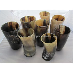 Tasse de corne à boire sculptée à la main de style américain fait à la main/verre Viking Horn Shot Cups Glasses horn mug - Product Image 2