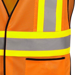 Chaleco de Seguridad Unisex de Alta Visibilidad, Reflectante, Transpirable, con Certificación CE, 4 Bolsillos, Diseño con Cremallera Frontal, para Trabajo de Construcción, Personalizable - Product Image 6