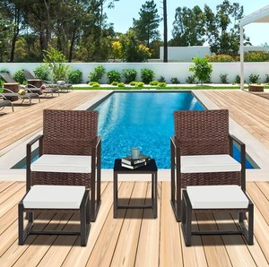 Contemporary Rattan Outdoor <b>Garden</b> Set with Coffee <b>Table</b> <b>and</b> <b>Chair</b> <b>2</b> <b>Seater</b> Weather Resistant Patio Furniture - Product Image 1