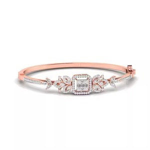 Elegante brazalete de diamantes azules en oro blanco de 14k para mujer, brazalete de diamantes moissanita a un precio razonable. - Product Image 4