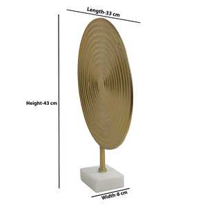 Modern Gold Plated Circular Sculpture Abstract Geometric Art Tabletop <b>Decor</b> for Living Room Handmade Artistic Design - Product Image 3